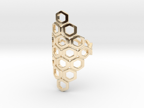 Bee Square 6T Ring in 14k Gold Plated Brass: 4 / 46.5