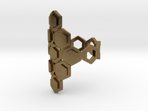 Bee Square 3T Cylinder Ring in Natural Bronze: 4 / 46.5