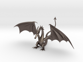 Dragon in Polished Bronzed Silver Steel