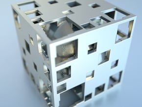 Undead Cube Sphere Menger F27 in Blue Processed Versatile Plastic