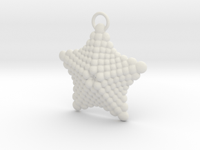 Sphere Starfish Pendant in White Natural Versatile Plastic