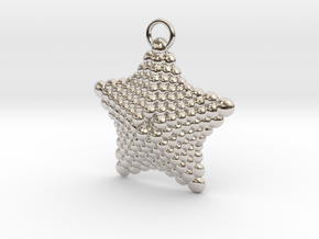 Sphere Starfish Pendant in Rhodium Plated Brass
