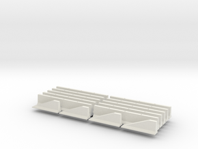 N Scale Jersey Barrier 10 each 20ft in White Natural Versatile Plastic