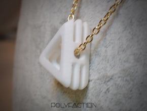 Embrace ::: Triangle Pendant ::: v.01 in White Processed Versatile Plastic