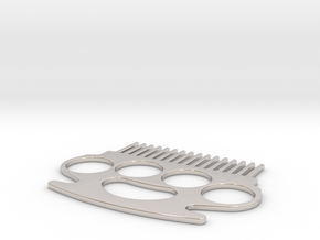 Brass Knuckle Comb/Beard Comb (outward teeth) in Rhodium Plated Brass