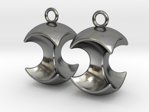 Apple earrings in Polished Silver