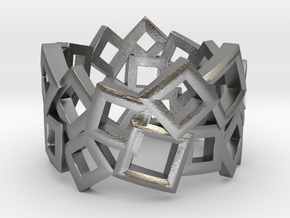 Scatter Squares Ring in Natural Silver: 4 / 46.5