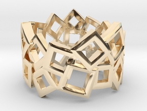 Scatter Squares Ring in 14k Gold Plated Brass: 4 / 46.5