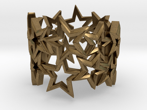 Scatter 5 Sided Stars Ring in Natural Bronze: 4 / 46.5