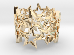 Scatter 5 Sided Stars Ring in 14k Gold Plated Brass: 4 / 46.5