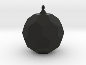 Soccer Ball Pendant in Black Natural Versatile Plastic: 15mm
