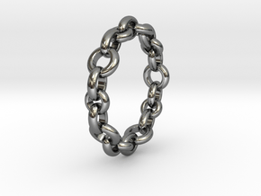 Signature Chain Ring in Fine Detail Polished Silver: 5 / 49