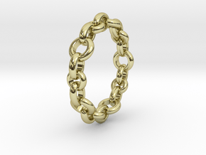Signature Chain Ring in 18k Gold Plated Brass: 5 / 49