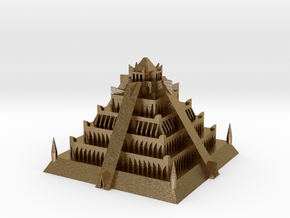 Atlantian Pyramid in Polished Gold Steel: Extra Small