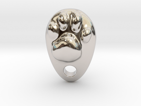 Cat Hand A1 in Rhodium Plated Brass: Small