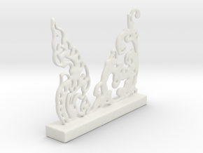 Freeform Oriental Pattern in White Natural Versatile Plastic