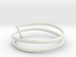 Spiral ring - Free form - Size 8.5 in White Natural Versatile Plastic