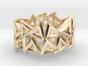 Scatter Triangle Ring in 14k Gold Plated Brass: 4 / 46.5
