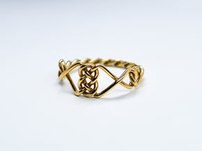 Celtic Ring - Size 8 1/4 in Polished Brass