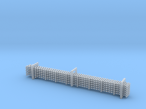 N Gauge Wooden Railway Station Fence 6x90mm in Smooth Fine Detail Plastic