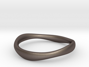 Ring free form - Size 8 in Polished Bronzed Silver Steel