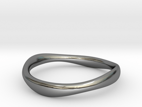 Ring free form - Size 8 in Fine Detail Polished Silver