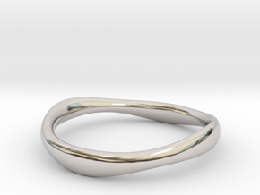Ring free form - Size 8 in Rhodium Plated Brass