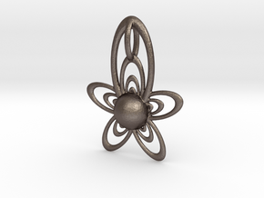 At Pendant in Polished Bronzed Silver Steel