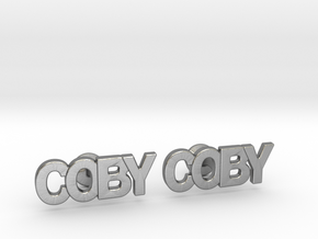 Custom Name Cufflinks - Coby in Natural Silver