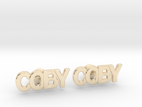 Custom Name Cufflinks - Coby in 14K Yellow Gold