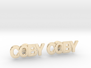 Custom Name Cufflinks - Coby in 14k Gold Plated Brass