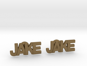 Custom Name Cufflinks - Jake in Natural Bronze