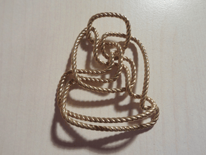Thistlethwaite unknot (Rope) in Polished Brass: Extra Small
