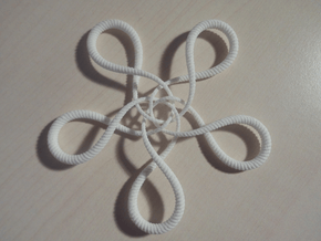 Turtle knot (Rope with detail) in White Processed Versatile Plastic: Small