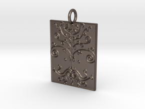 Tree of Life Veve Pendant in Polished Bronzed Silver Steel