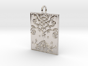 Tree of Life Veve Pendant in Rhodium Plated Brass