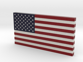 USA Flag V2 in Full Color Sandstone
