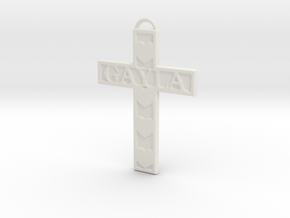 Gayla Cross Pendant in White Natural Versatile Plastic