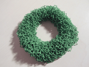 3D square chainmaille donut in Green Processed Versatile Plastic: Medium