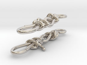 Trucker's hitch earrings in Rhodium Plated Brass