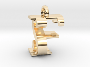 FS Monogram serifs  [pendant] in 14k Gold Plated Brass