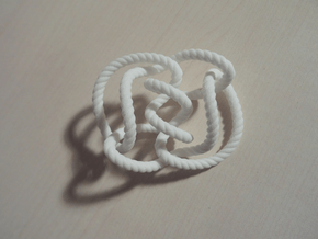 Knot 10₁₄₄ (Rope with detail) in White Processed Versatile Plastic: Large