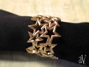 Scatter 5 Sided Stars Ring in Natural Brass: 8 / 56.75