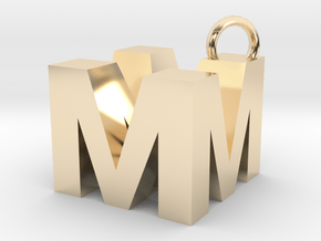 MM Monogram  [pendant] in 14K Yellow Gold