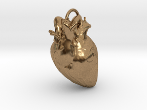 Heart pendant in Natural Brass: Small