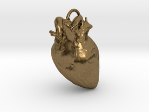 Heart pendant in Natural Bronze: Small