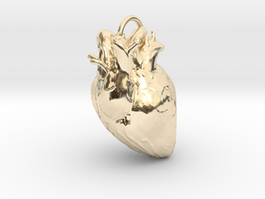 Heart pendant in 14k Gold Plated Brass: Small