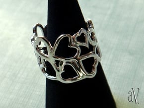 Scatter HeartSmth Ring in Rhodium Plated Brass: 8 / 56.75