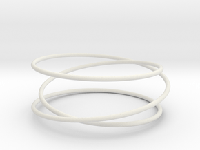 Triple Wrap Bracelet in White Natural Versatile Plastic: Large