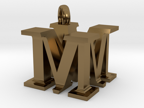MM Monogram serifs  [pendant] in Polished Bronze